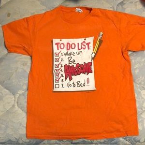 Orange to do list t-shirt
